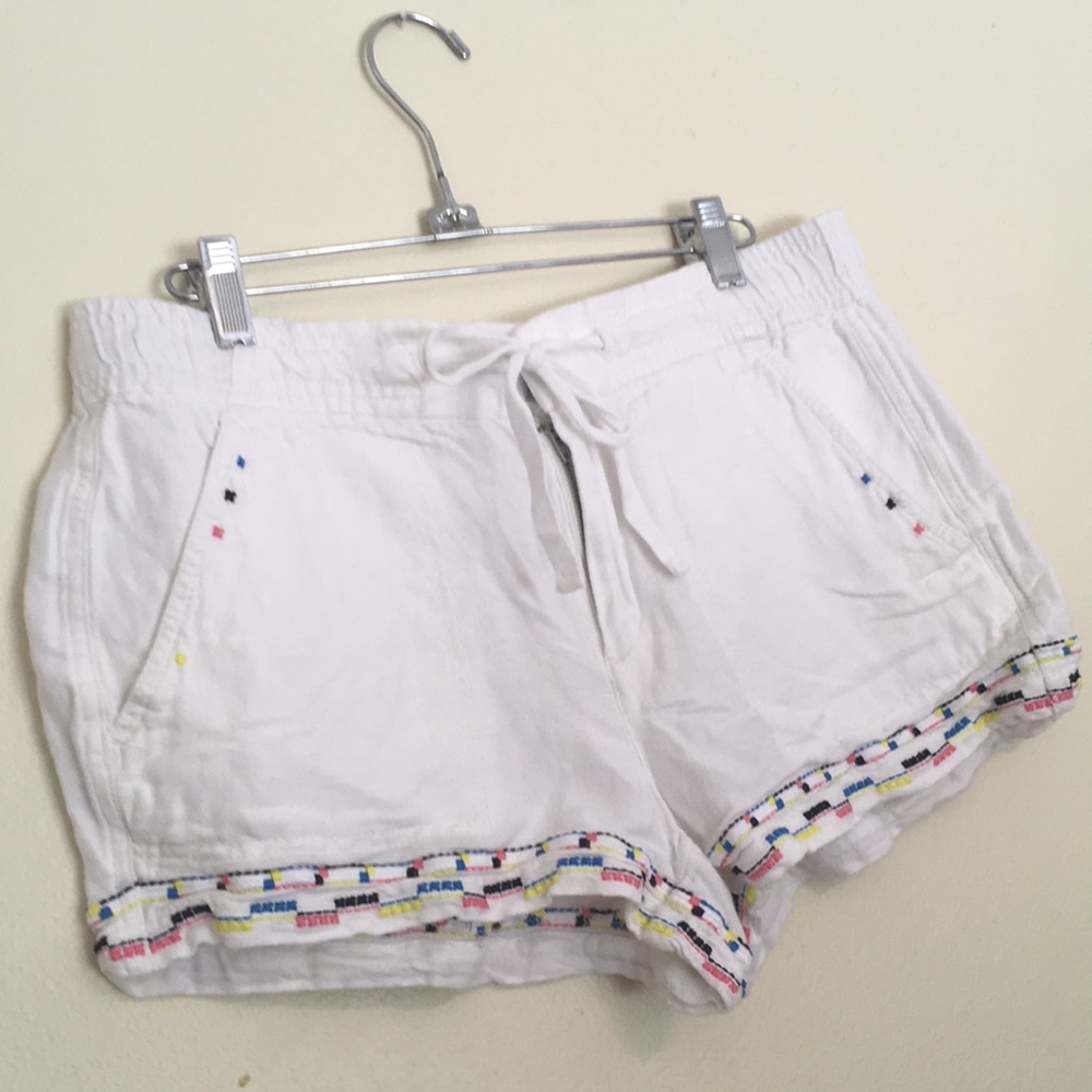 Lou & Grey Linen Cotton Embroidered Shorts